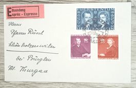 TR20 Enveloppe + Timbre Liechtenstein 1943