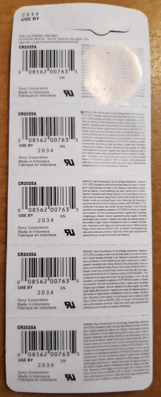 Sony Akkus & Batterien: 5 Stück CR2025 LITHIUM Batterien 3 Volt – Neu und originalverpackt aus St. Margarethen TG von ursk10 1