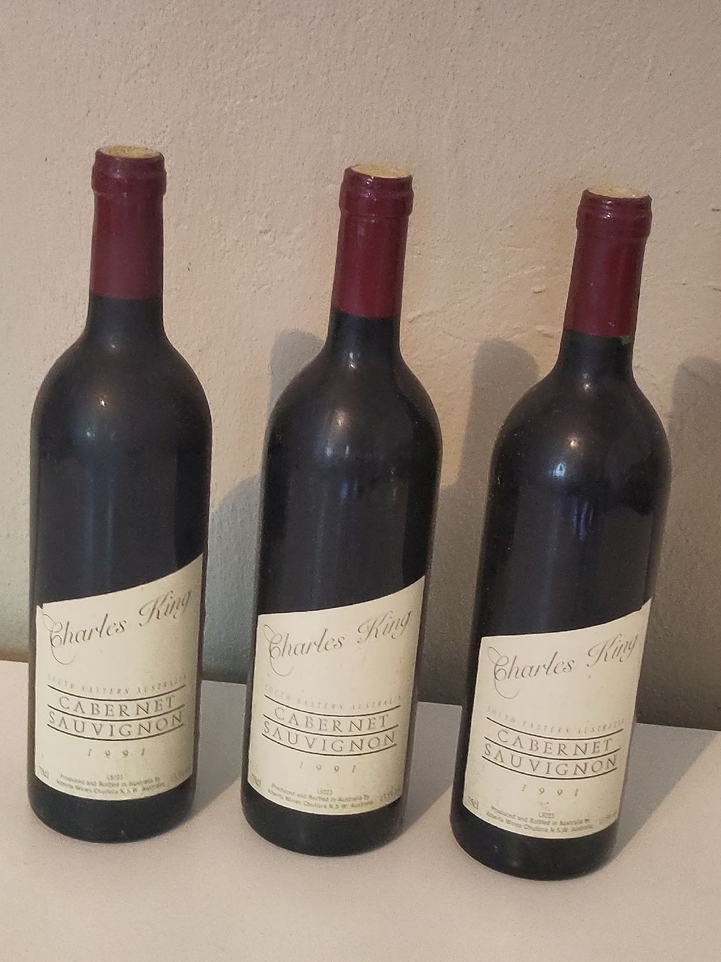 Vins: 3 FL. Cabernet Sauvignon "Charles King" 1991 – Neuf (Voir description) à Basel par Morgenmuffel