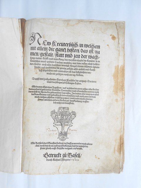 Livres: Fuchs, Leonhart. New Kreüterbuch. Original. Basel 1543 – D'occasion à Zug par AntiquariatFatzer 5