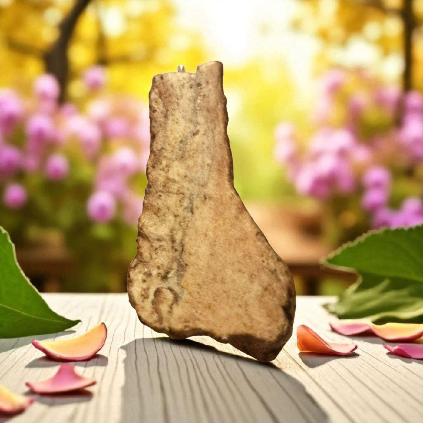 Mineralien & Heilsteine: Anhänger Schweizer rosa Alabaster, handgefertigt – Neu und originalverpackt aus Aarau von Schmuckhoehle_MD