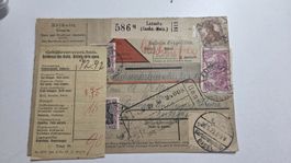 1920 Paketkarte Deutsches Reich von Lauscha