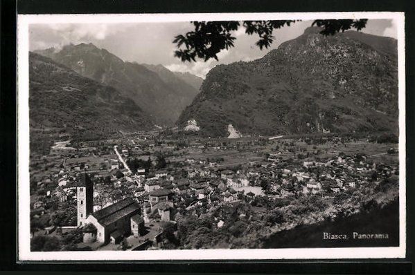 Ansichtskarten: AK Biasca, Panorama, 1952 – Gebraucht aus Berlin von bartko-reher