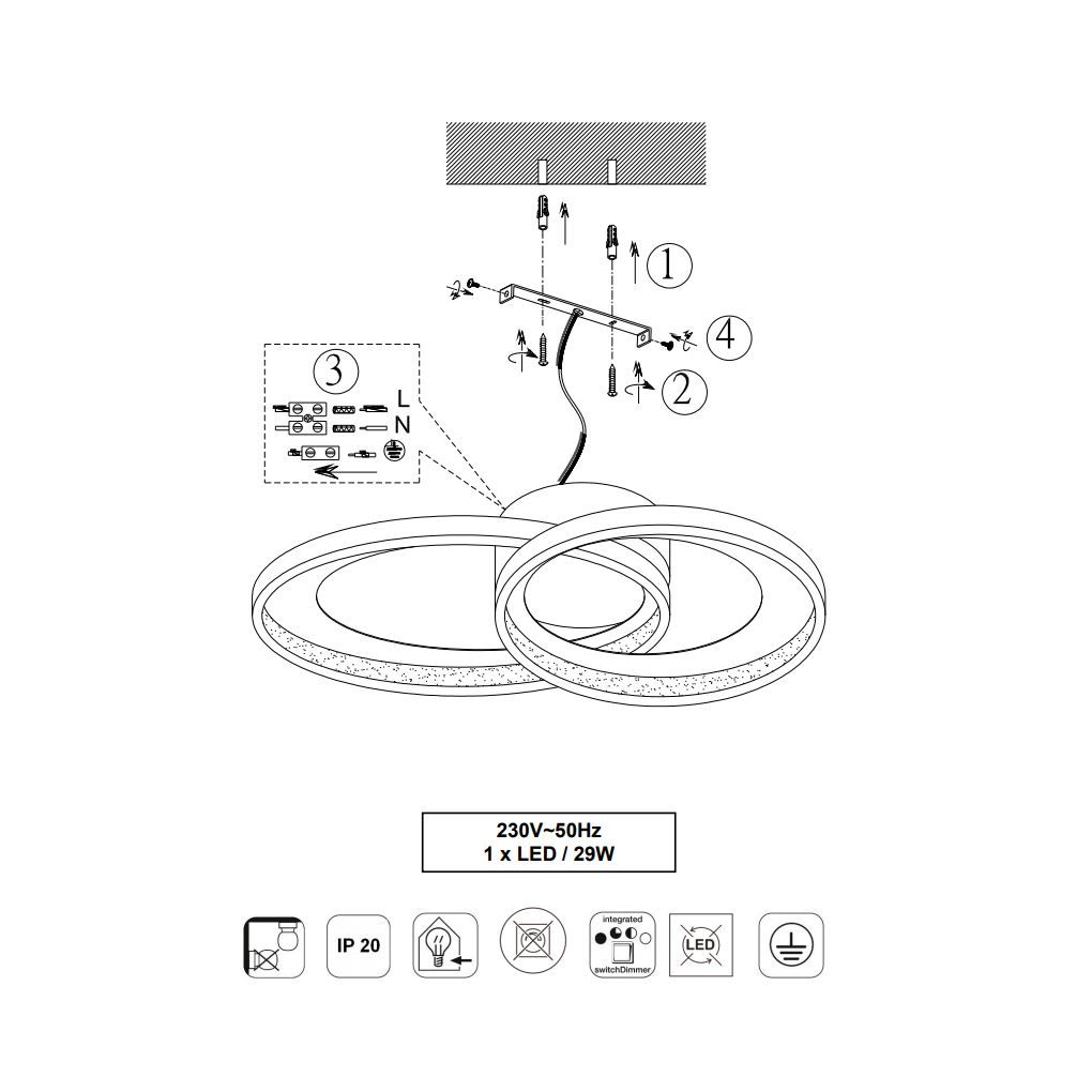 Kronleuchter & Deckenlampen: LED Deckenleuchte, Dimmer, 59 cm x 43 cm – Neu (gemäss Beschreibung) aus Kreuzlingen von Smart-Light 2