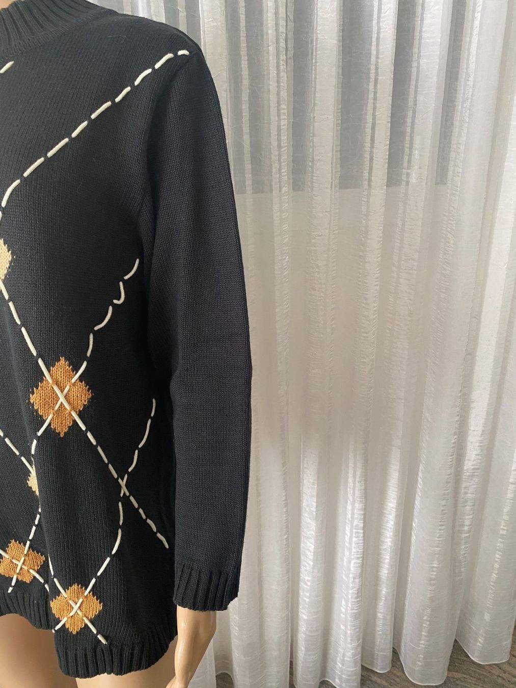 Pullover & Sweatshirts: Extravaganter seltener RHOMBEN Pullover, nero/beige, 44/46 – Neu (gemäss Beschreibung) aus Winkel von ferrari2022 5