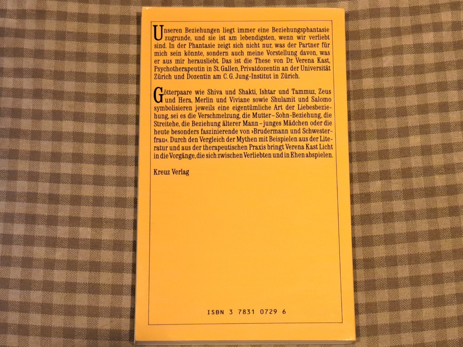 Libri: VERENA KAST - Paare (Beziehungsphantasien oder ...) – Usato da Wichtrach venduto da LuckyLuke69 1