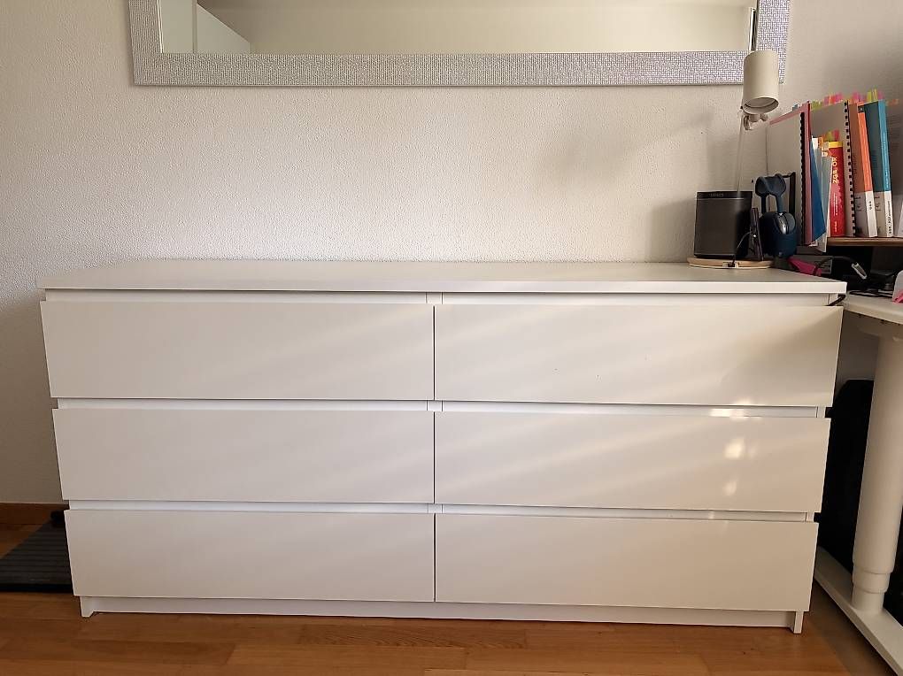 Cassettiere: IKEA MALM Kommode weiss 160 cm mit 6 Schubladen – Usato da Uttwil venduto da TFuchs