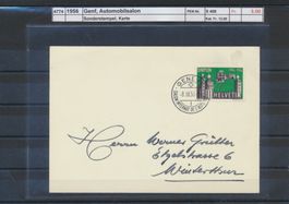 1956 Genf, "Automobilsalon", Sonderstempel, Karte