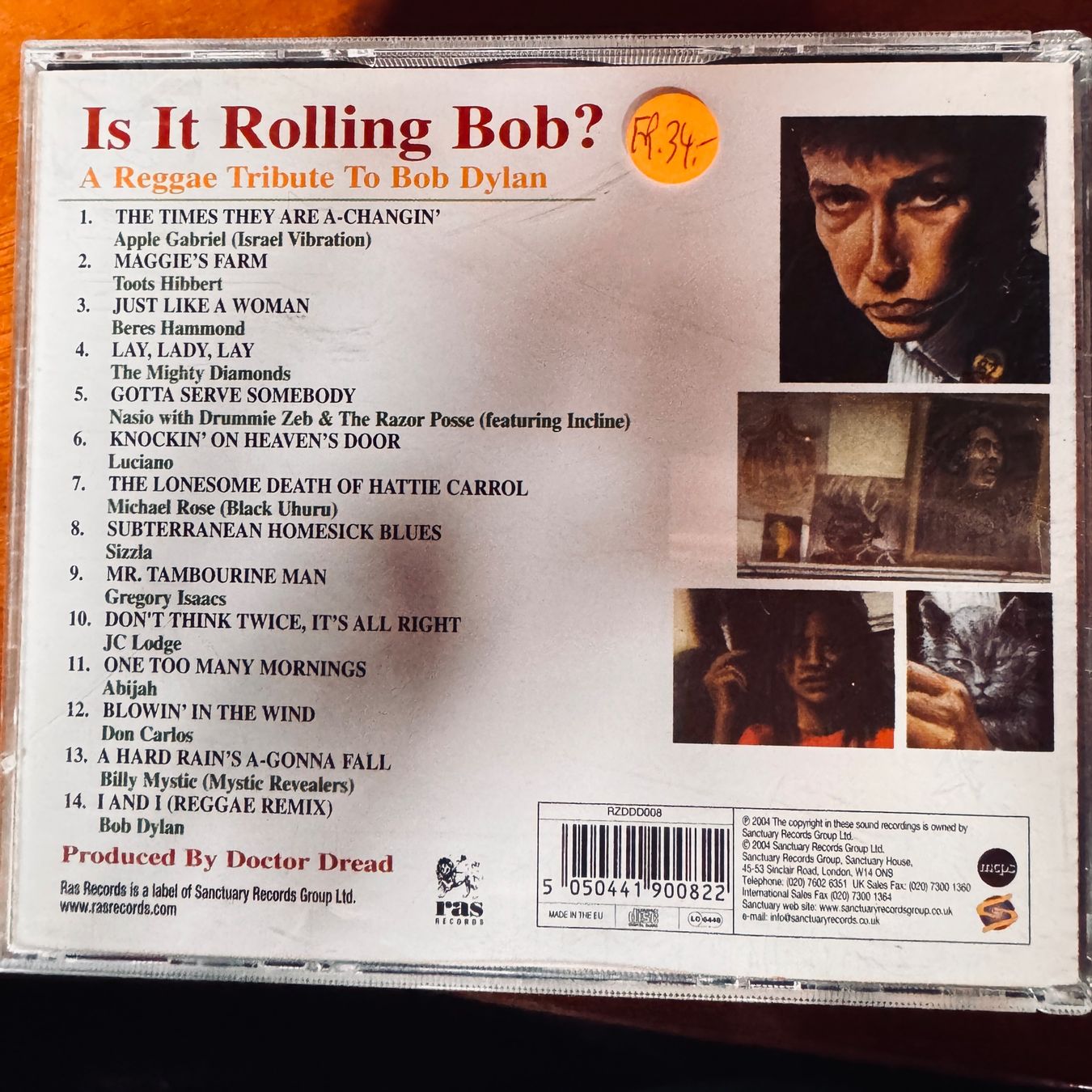 CDs: CD "Is It Rolling Bob? A Reggae Tribute Bob Dylan" 2 CD Set – D'occasion à Merligen par barratt 1