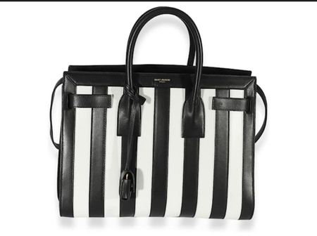 Saint Laurent Sac De Jour Striped Leather Bag