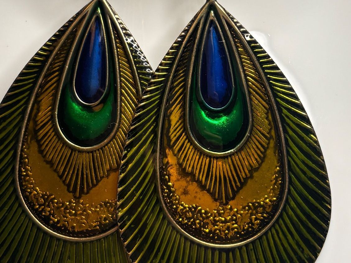 Orecchini pendenti & Orecchini a lobo: Boucles d’oreilles paon plaquées or – Nuovo (secondo la descrizione) da Lausanne venduto da mel2dreams