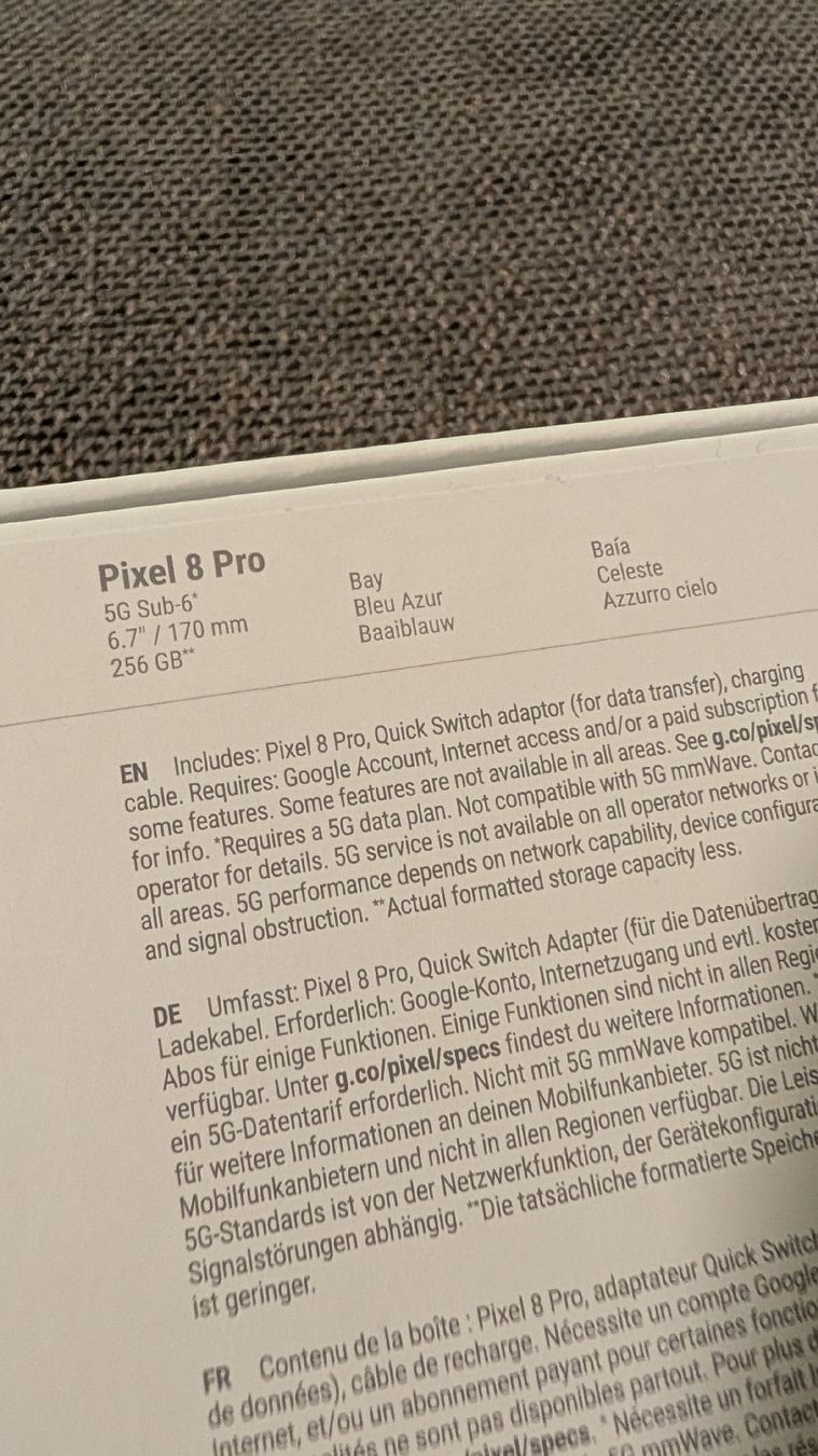 Google Telefoni cellulari / Smartphones: Google Pixel 8 Pro 256 GB blau gebraucht – Usato da Beringen venduto da Nuke1 7