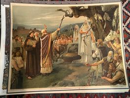 schulwandbild bekehrung der germanen