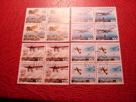 Satz 100 Jahre Luftfahrt 2010, FDC + Lose Viererblock ET-o