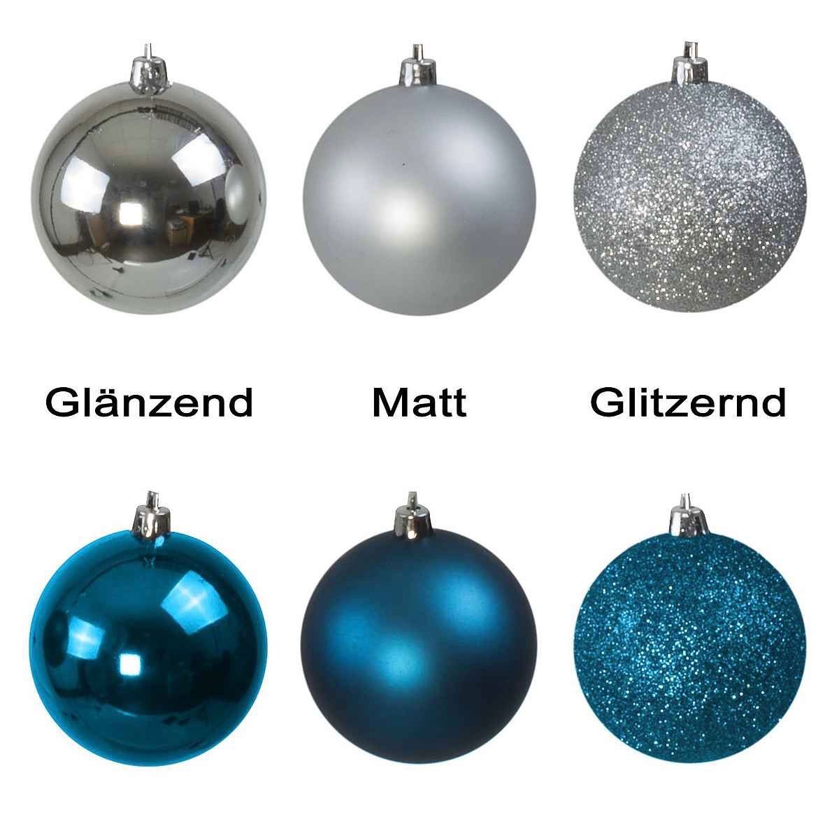Tutte le decorazioni: Riesen Weihnachtskugelset 130 tlg Aqua/Silber – Nuovo e nell'imballaggio originale da Basel venduto da Seifehuesli 5