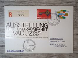 TR50 Enveloppe + Timbre Lichtenstein 1969