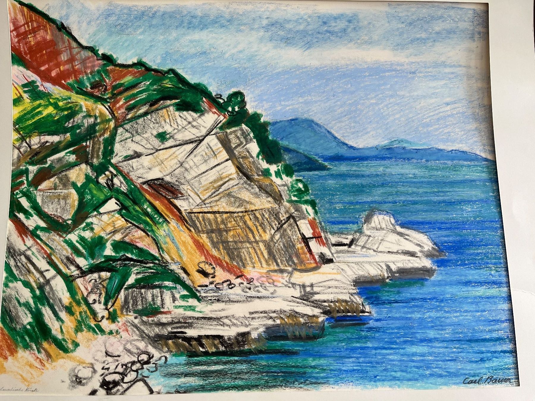 Tableaux: Carl Bauer -  Küste bei Dubrovnik – D'occasion à Stetten AG par Brissago25 5