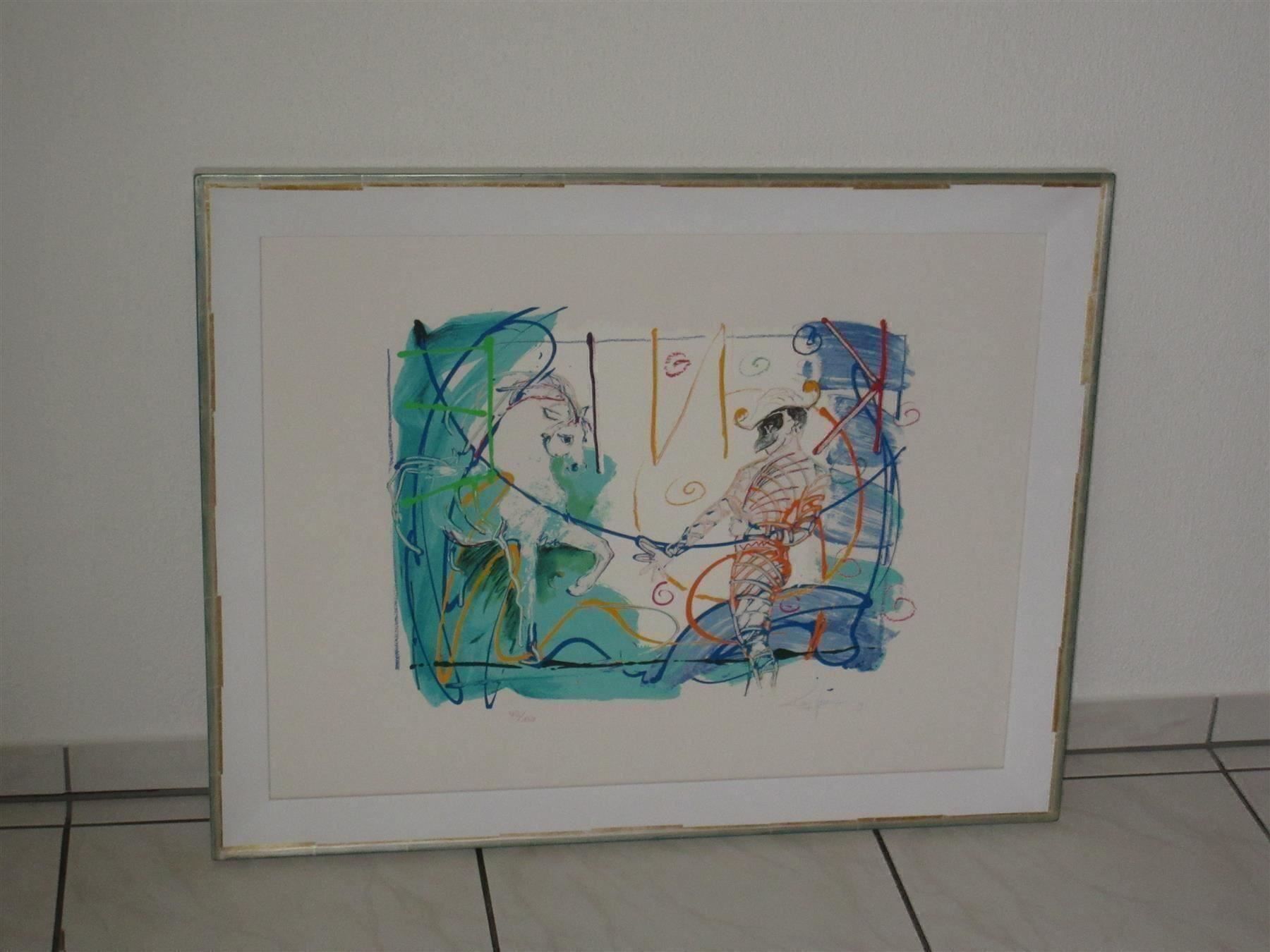 Grafica & Litografie: Rolf Knie  PFERD + HARLEKIN 91  hs./hn. – Usato da Weinfelden venduto da Kunst2010