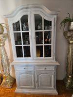 Vitrinenschrank antiker Stil Landhaus Shabby Chic weiss