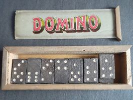 Antiker Dominostein, Vintage Dominostein aus dem 1950.