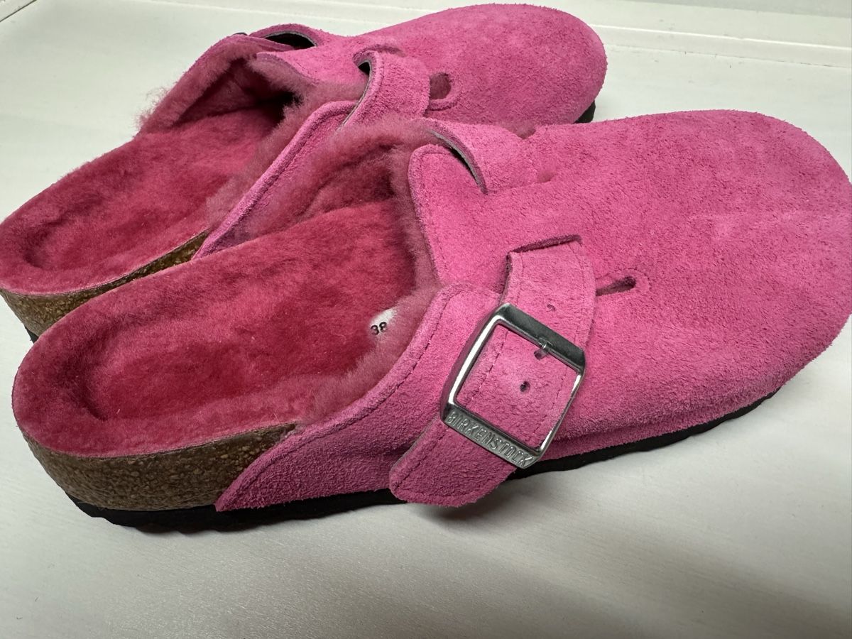 Birkenstock Scarpe da donna: Birkenstock Boston fourrées rose, taille 38 – Nuovo (secondo la descrizione) da Brügg BE venduto da Goob 1