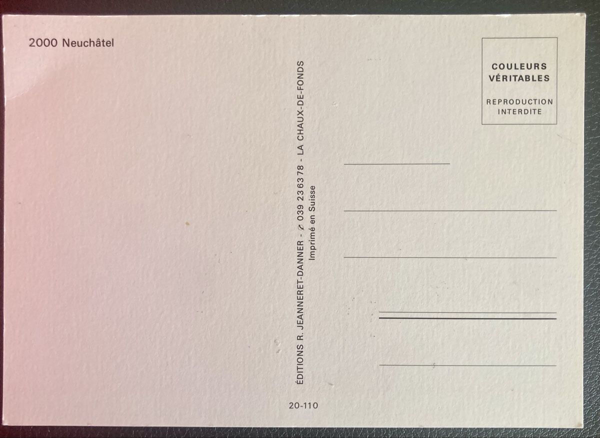 Cartoline postali: Lot de 2 cartes postales - Neuchâtel – Usato da Colombier NE venduto da m.meiners 3