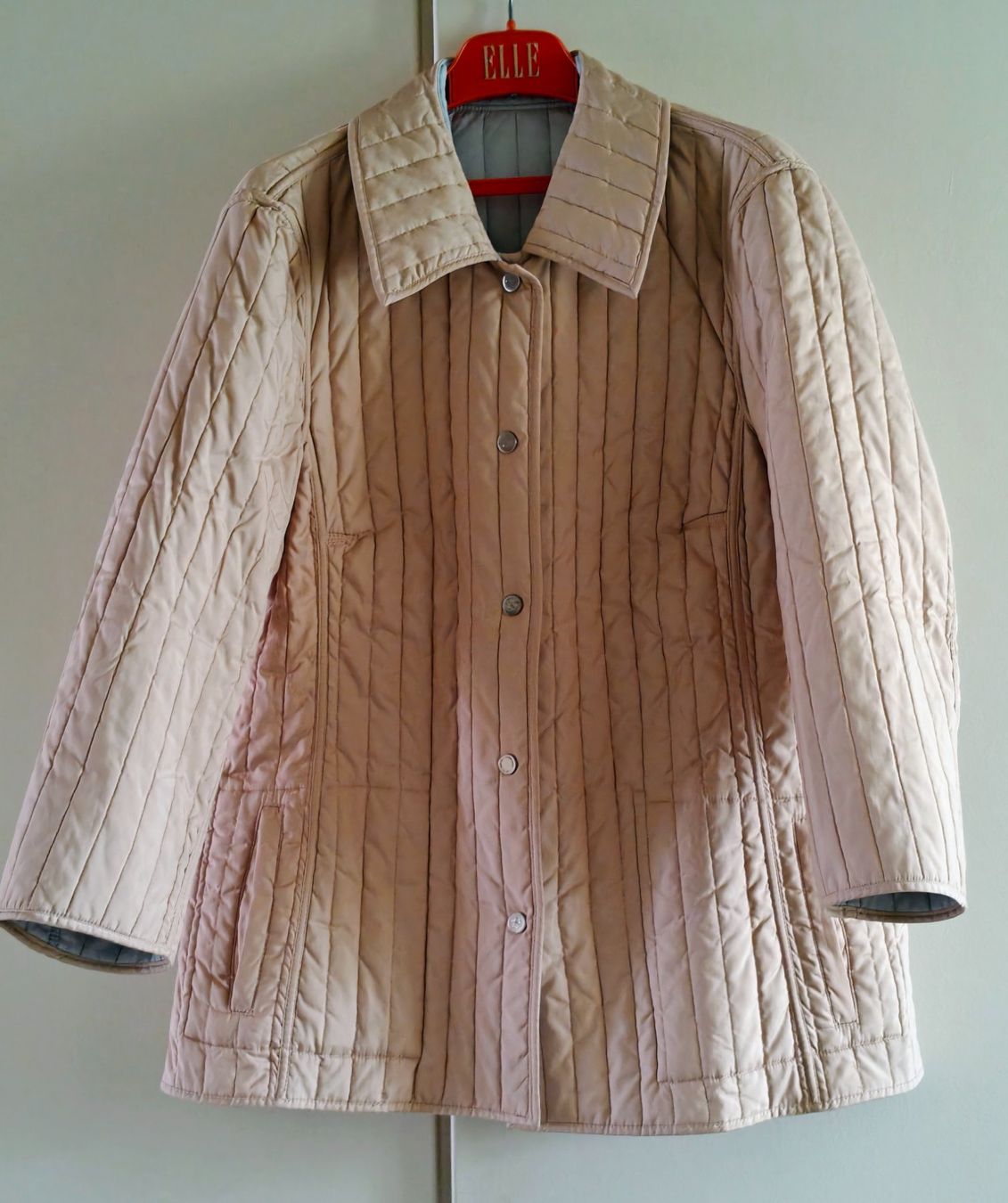 Giacche: Veste mi-saison réversible beige/bleu ciel - Taille 20 – Usato da Genève venduto da Kikou