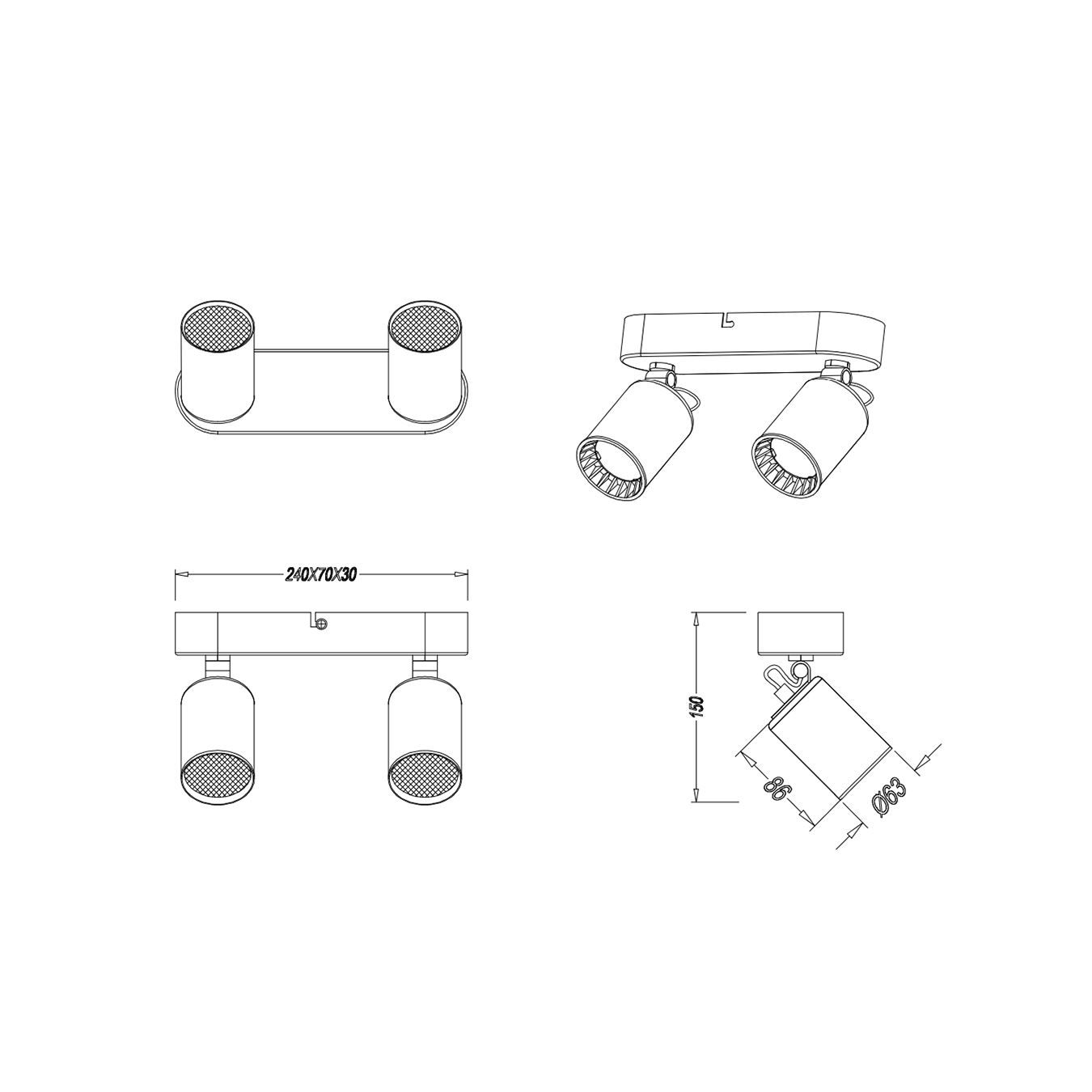 Lampade: Deckenspot, Schwarz, 24 cm x 15 cm – Nuovo (secondo la descrizione) da Kreuzlingen venduto da Smart-Light 3