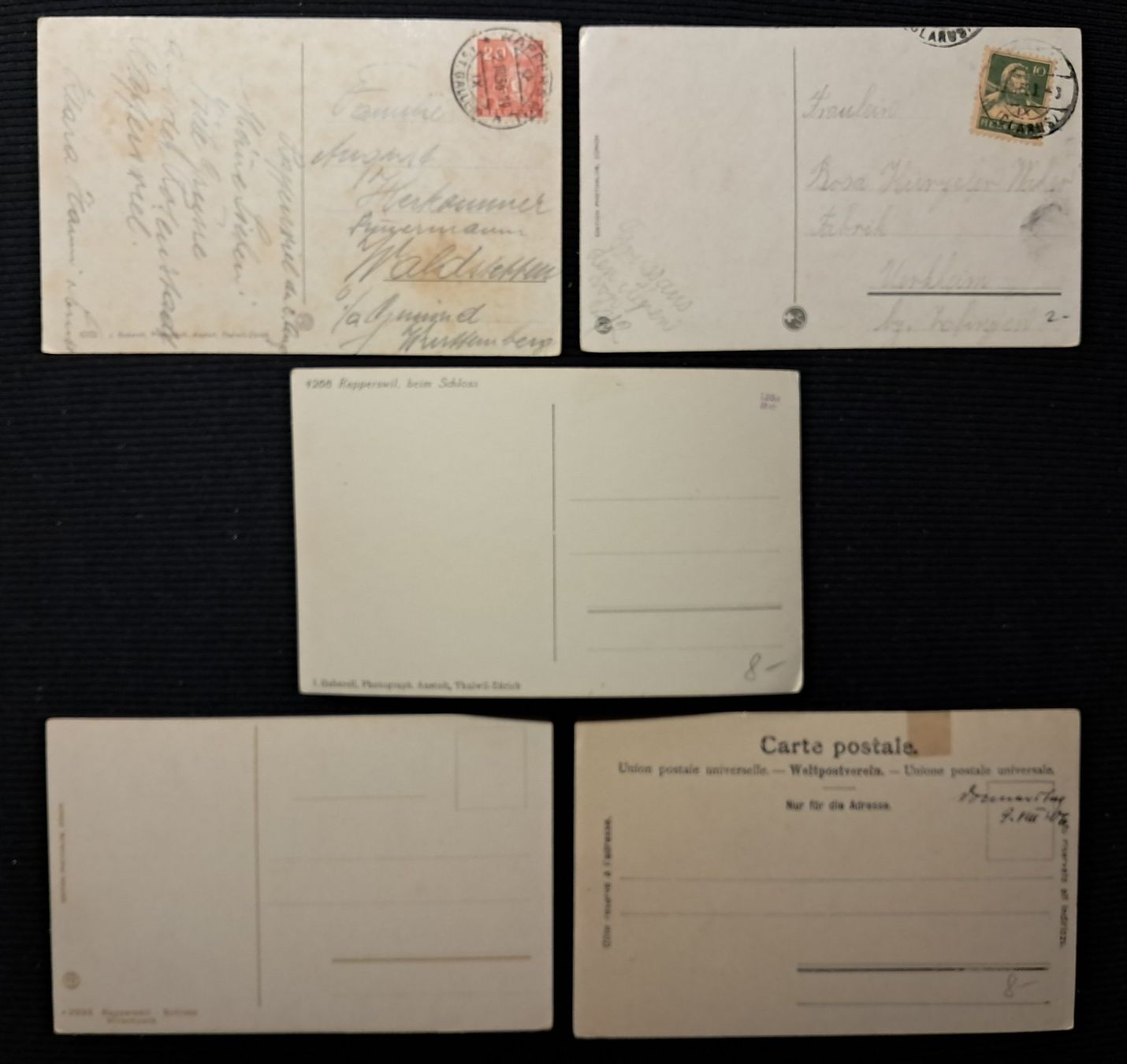 Cartoline postali: 5 AK RAPPERSWIL - EINIGE MANGEL – Usato da Ponto Valentino venduto da giorgia06 1