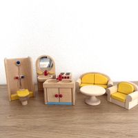 Bodo Hennig – 8-teiliges Holz-Miniaturen-Set Puppenhausmöbe