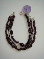 🤩3 ETHNO-ARMBÄNDER SILBER AMETHYST & GÖTTIN-AMULETT NEU