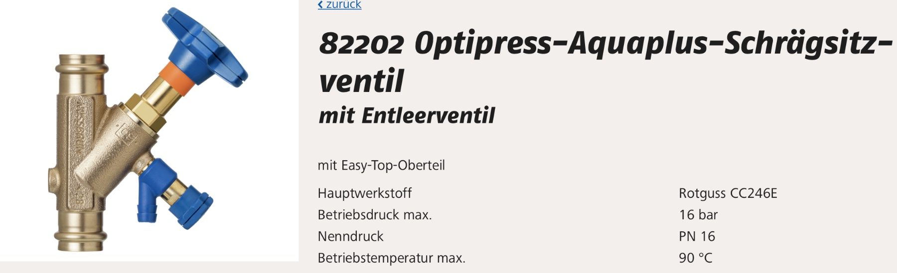 Robinetterie: Schrägsitzventil Optipress Dimension 28 – Neuf avec emballage d'origine à Niedergösgen par elromano74 2