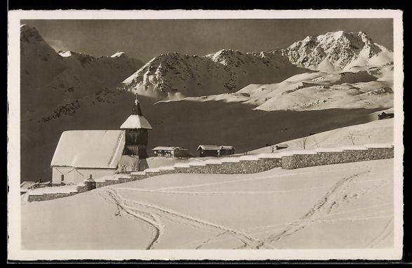 Ansichtskarten: AK Inner-Arosa, Bergkirchlein – Gebraucht aus Berlin von bartko-reher