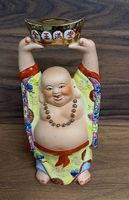 Große Budai Statue Lachender Buddha  H 41cm  Handbemalt