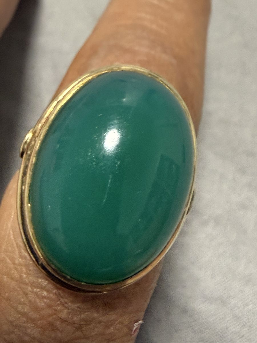 Ringe: RingGold mit Chrysopras  – Gebraucht aus Oberhof von RealStone