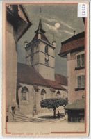 Estavayer - Eglise St. Laurent Mondschein - Guggenheim-Litho