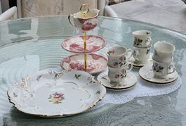 Kaffeeklatsch! Vintage Porzellan Kaffee-Set mit Etagere