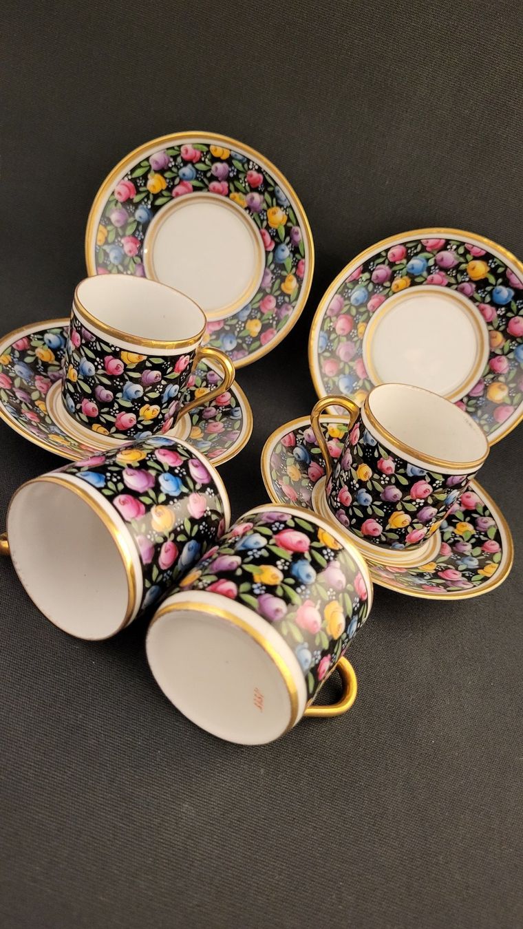 Set di piatti: Handbemaltes Espresso-Set 8-teilig – Usato da Basel venduto da spinne02 1