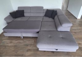 Grosses Ecksofa mit Schlaffunktion & Bettkasten