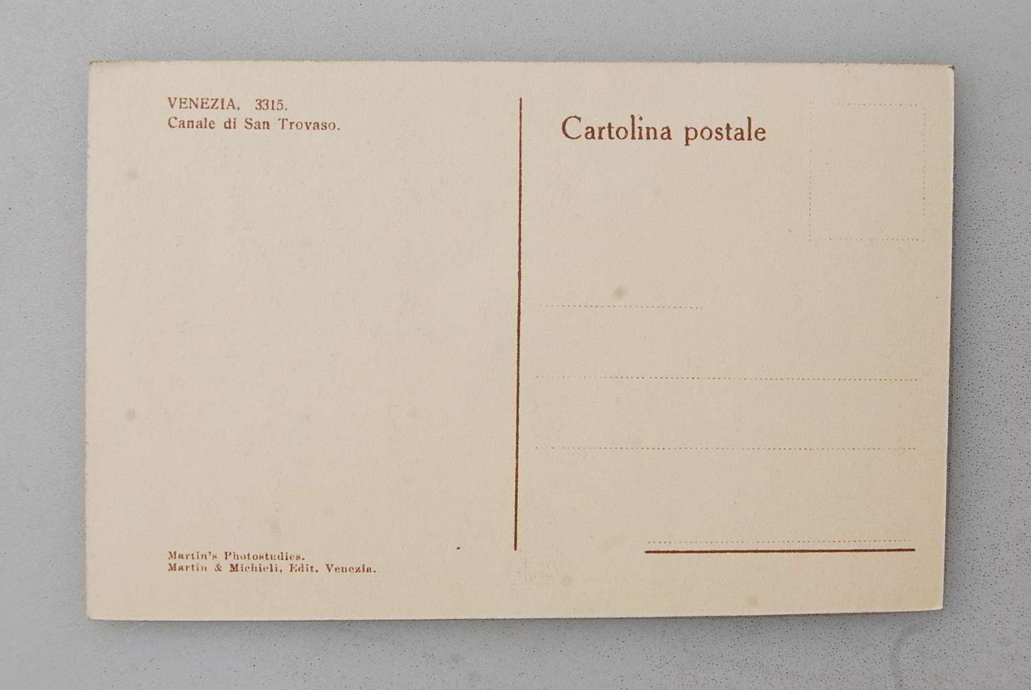 Cartoline postali: AK Venezia - Canale di San Trovaso – Usato da Rüfenacht BE venduto da Toro06 1