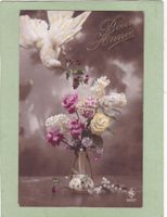 Kitsch Taube Blumen Bonne Année