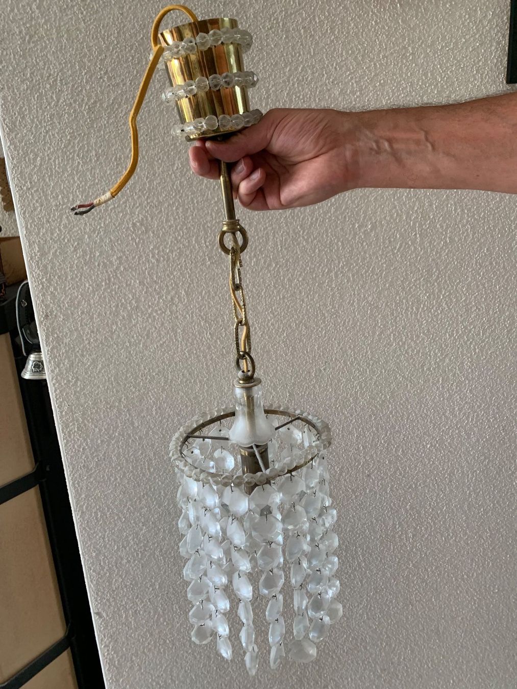 Lampadari & plafoniere: Hängeleuchte Messing Kristallbehang – Usato da Reinach AG venduto da dipsy2002