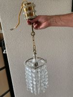 Hängeleuchte Messing Kristallbehang