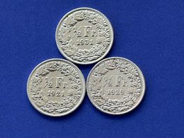 1/2 Fr. 1921,1929,1931 vorzüglich