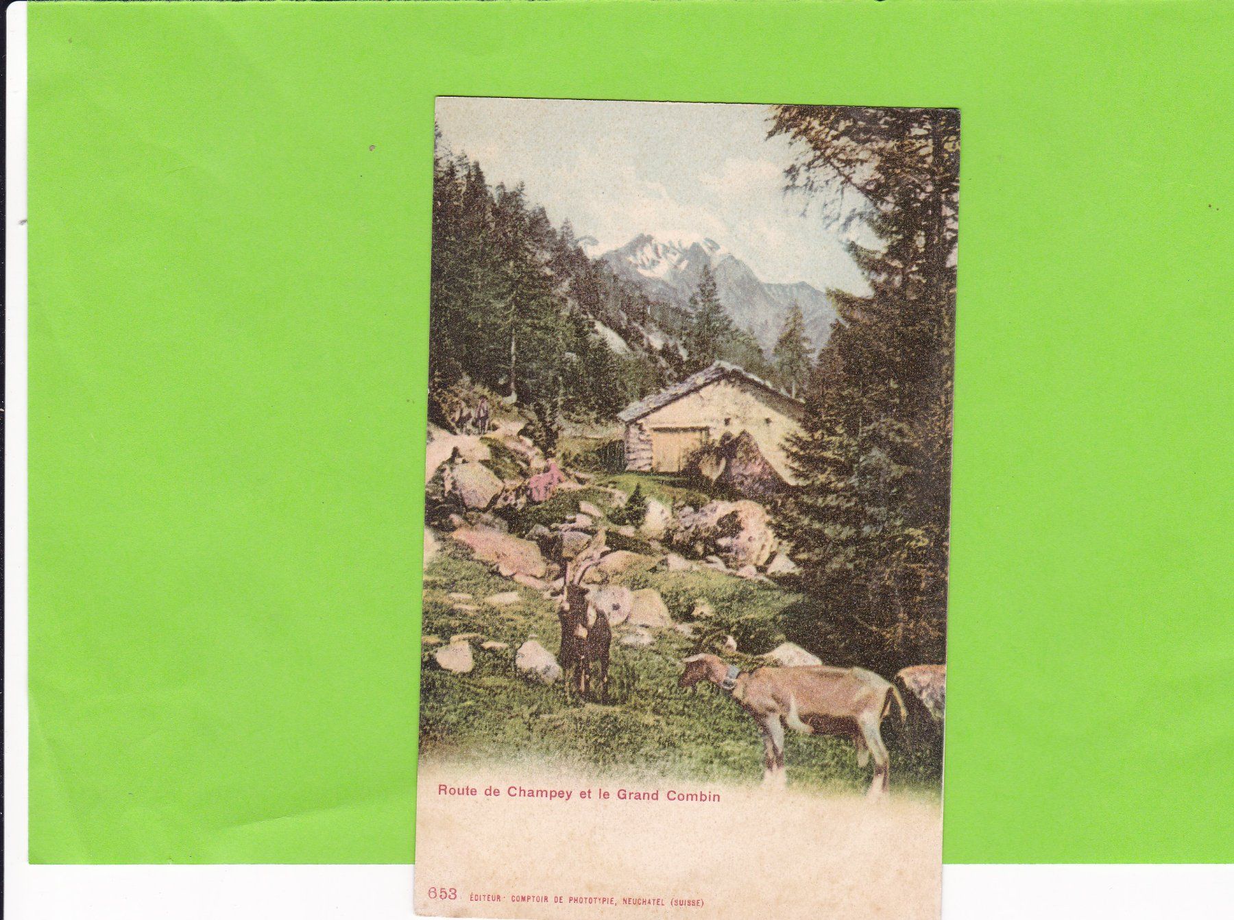 Cartoline postali: Route de Champey et le Grand  Combin – Usato da St. Peterzell venduto da neckertal