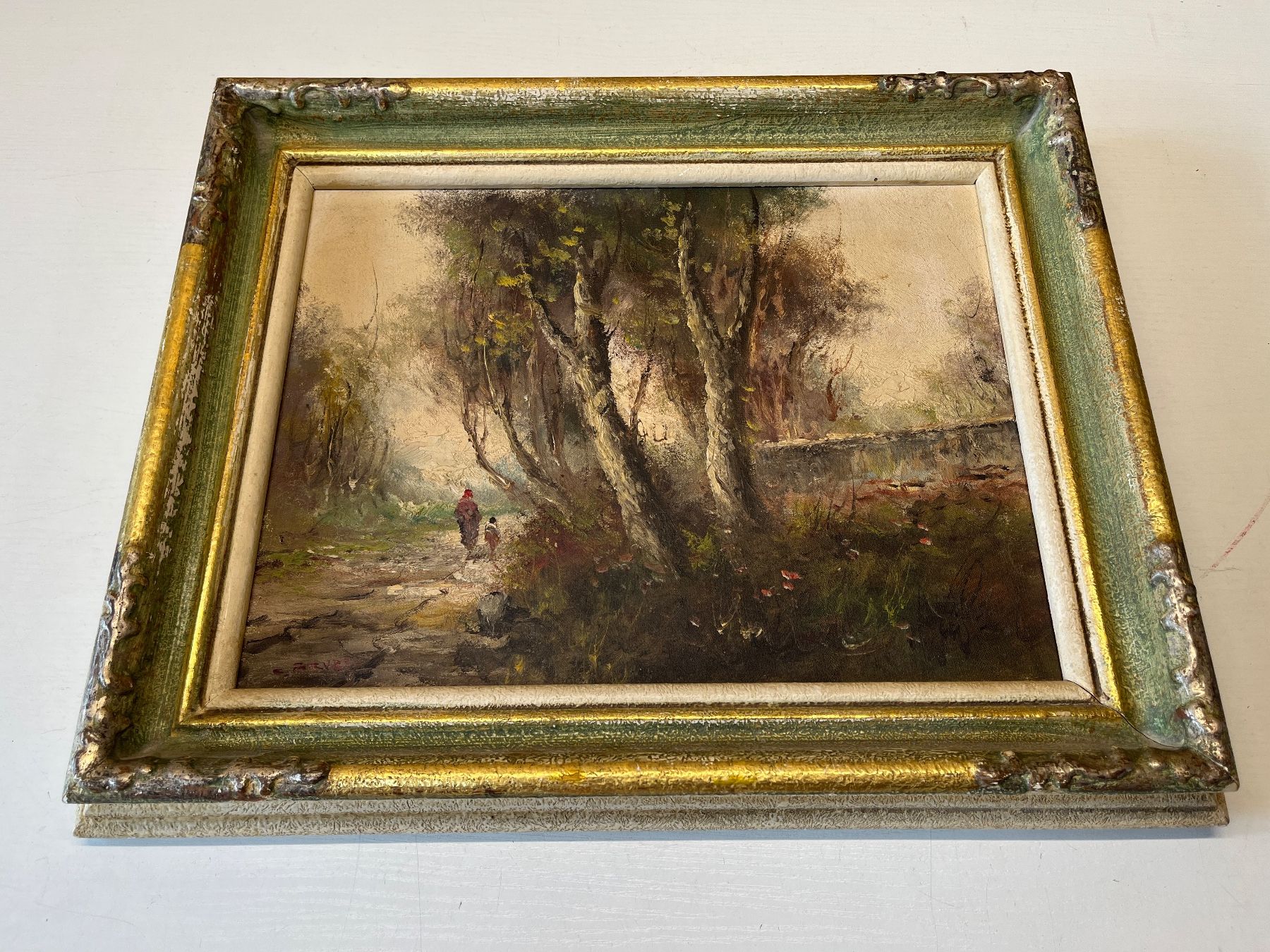 Gemälde: Gemälde / Waldweg signiert Bruzzi?     (ID M406) – Gebraucht aus Gelterfingen von art-and-more 3