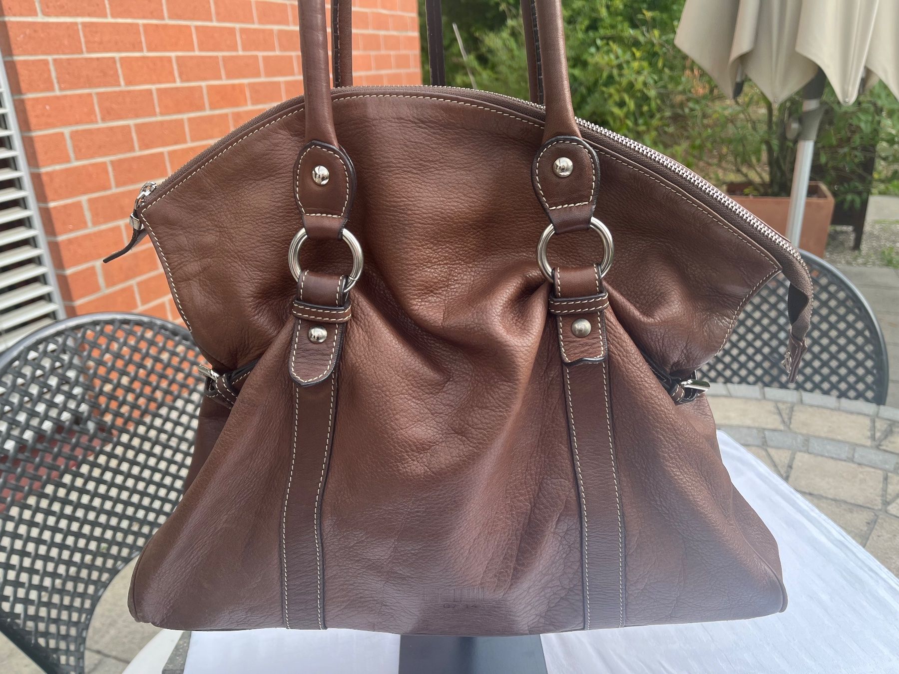 07 14 Taschen für Damen: 0714 Echtleder Handtasche Braun erweiterbar – Gebraucht aus Bözberg von sojana 1
