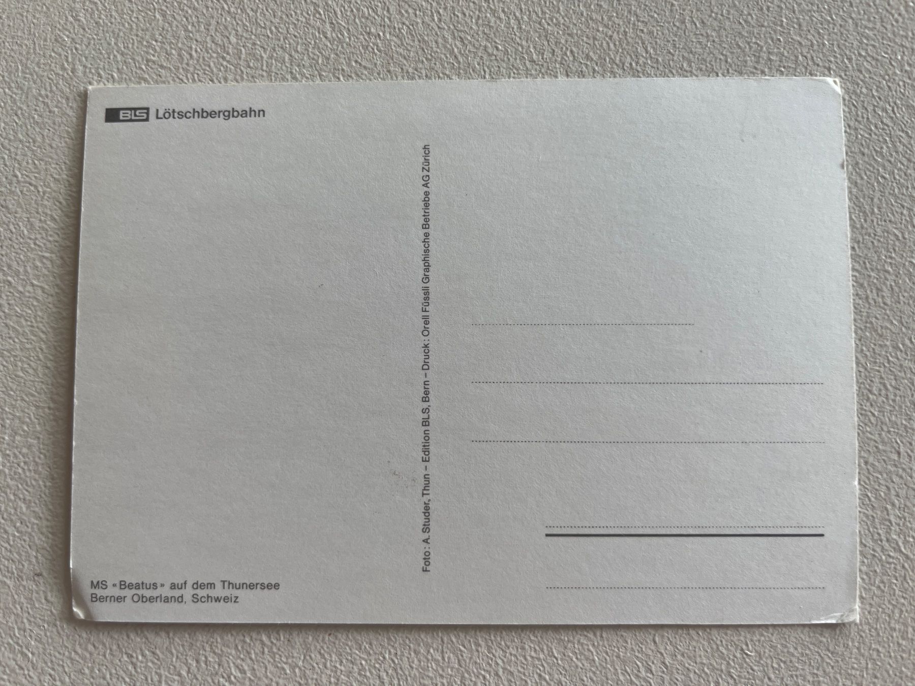 Cartoline postali: Alte Ansichtskarte MS Beatus Thunersee – Usato da Chiasso venduto da AzenYa 1