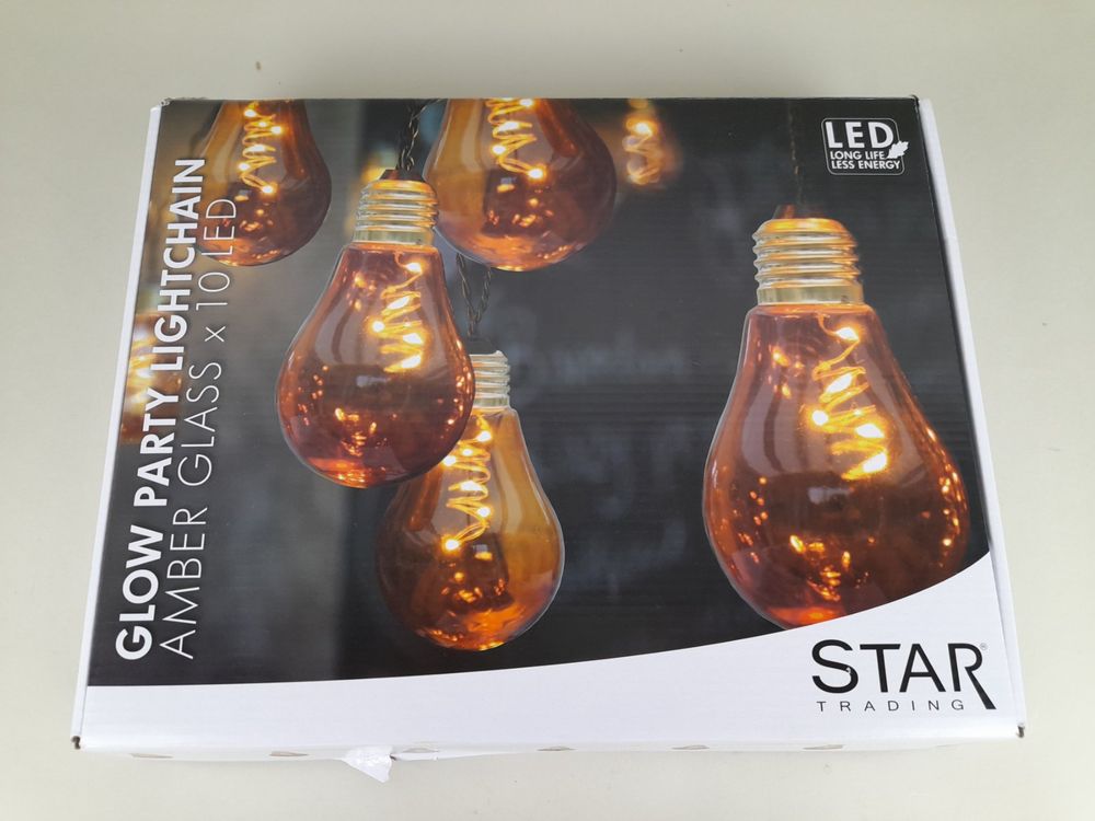 STAR TRADING Glow Party Lichterkette Amber Glass 10 LED Kaufen auf