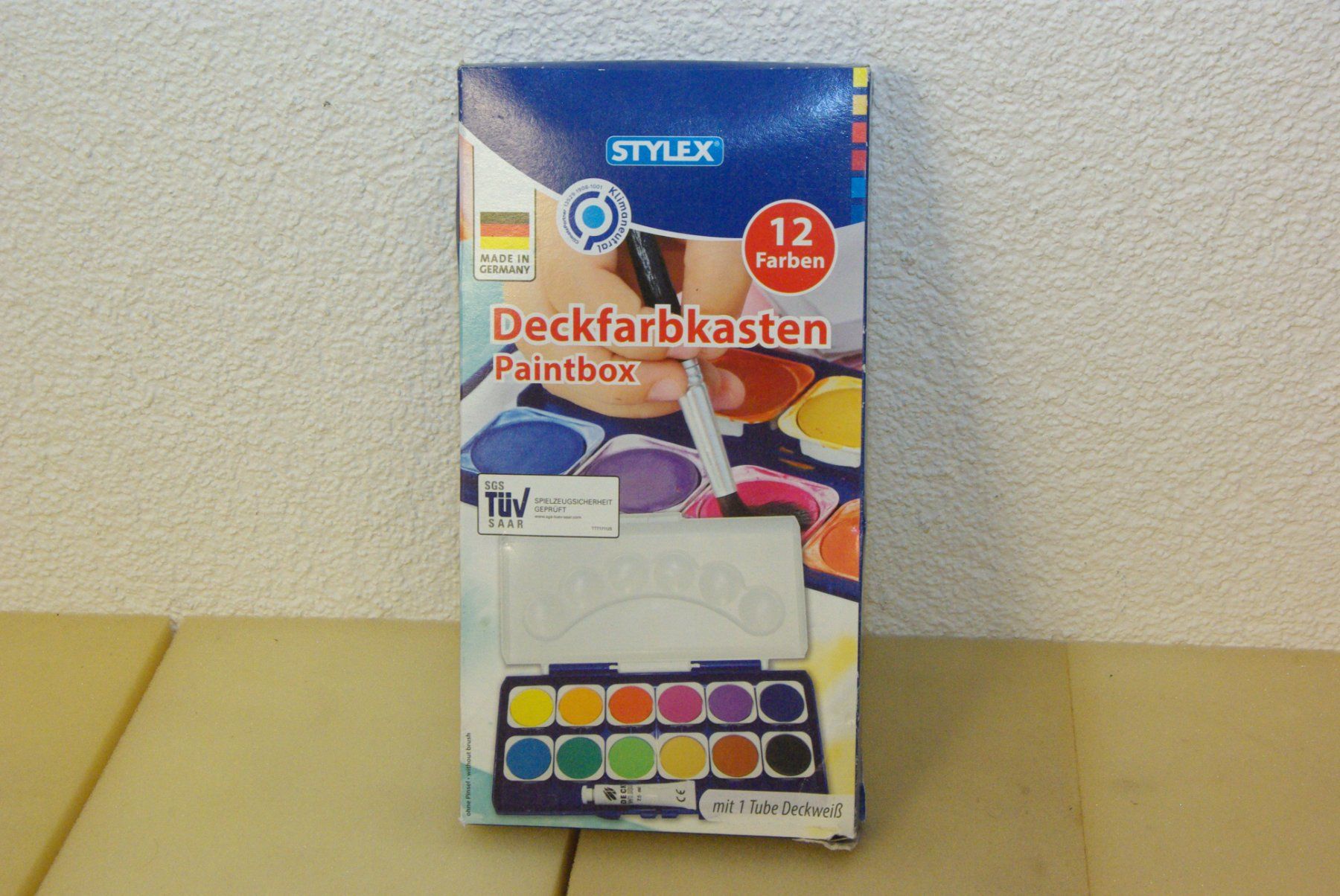 Colori: Deckfarbenkasten - Stylex mit 12 Farben – Nuovo e nell'imballaggio originale da Herisau venduto da Cevianer1844